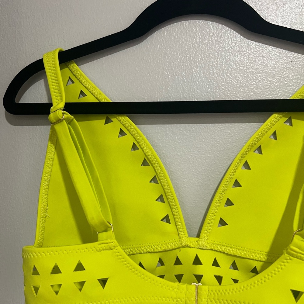 Neon Yellow Cutout Triangle Bikini Set - Picture 12 of 14